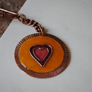 Handcrafted Dil Copper Enamel Keychain