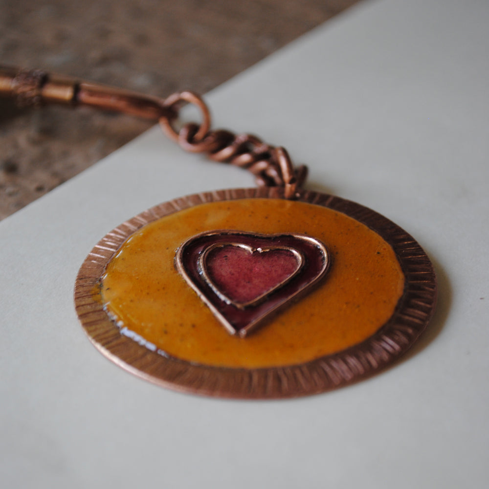 Handcrafted Dil Copper Enamel Keychain