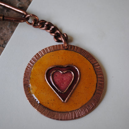 Handcrafted Dil Copper Enamel Keychain