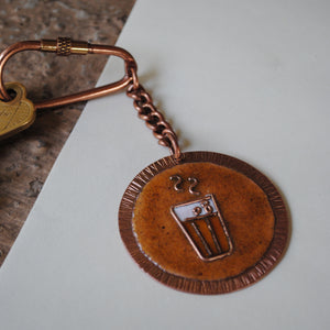 Handcrafted Chaai Paani Copper Enamel Keychain