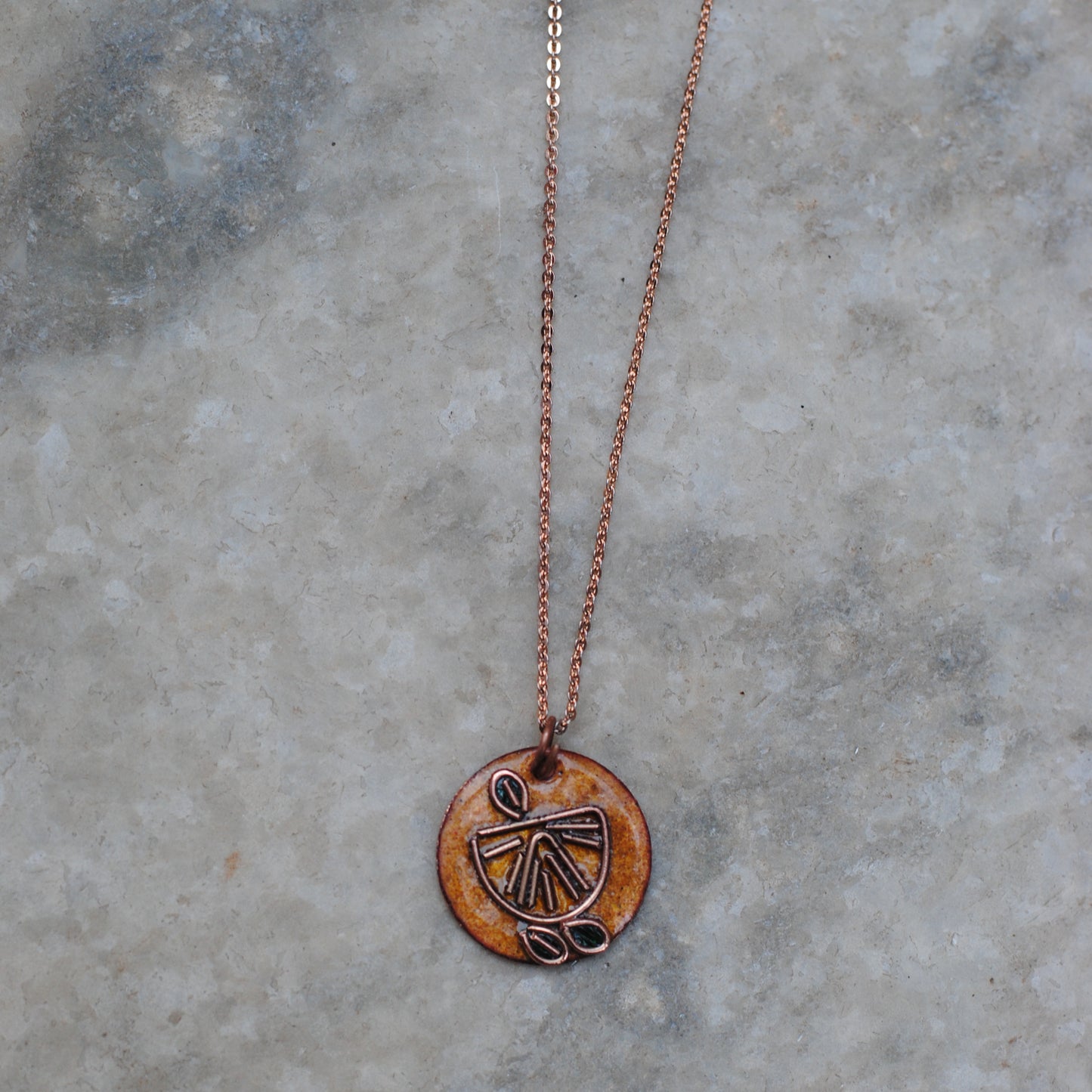 Handcrafted Nimbuzz Copper Enamel Pendant