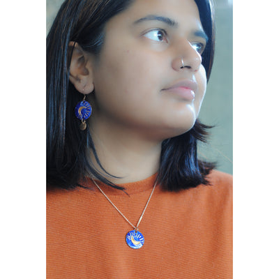 Handcrafted Chanda Copper Enamel Pendant