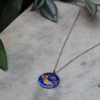 Handcrafted Chanda Copper Enamel Pendant