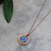 Handcrafted Earthy Copper Enamel Pendant