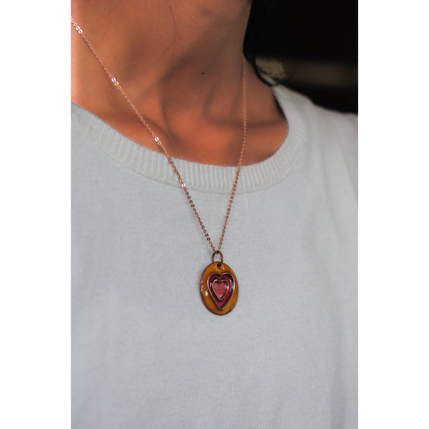 Handcrafted Dil Copper Enamel Pendant