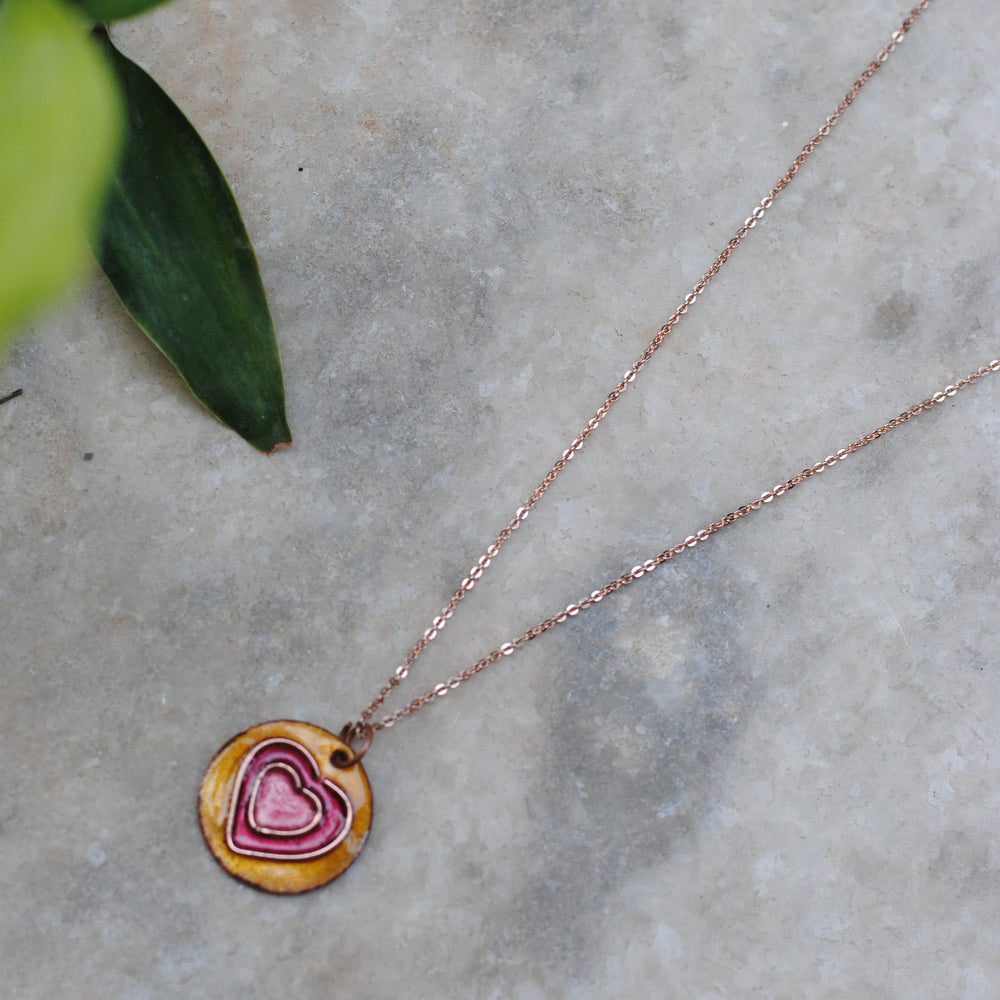 Handcrafted Dil Copper Enamel Pendant