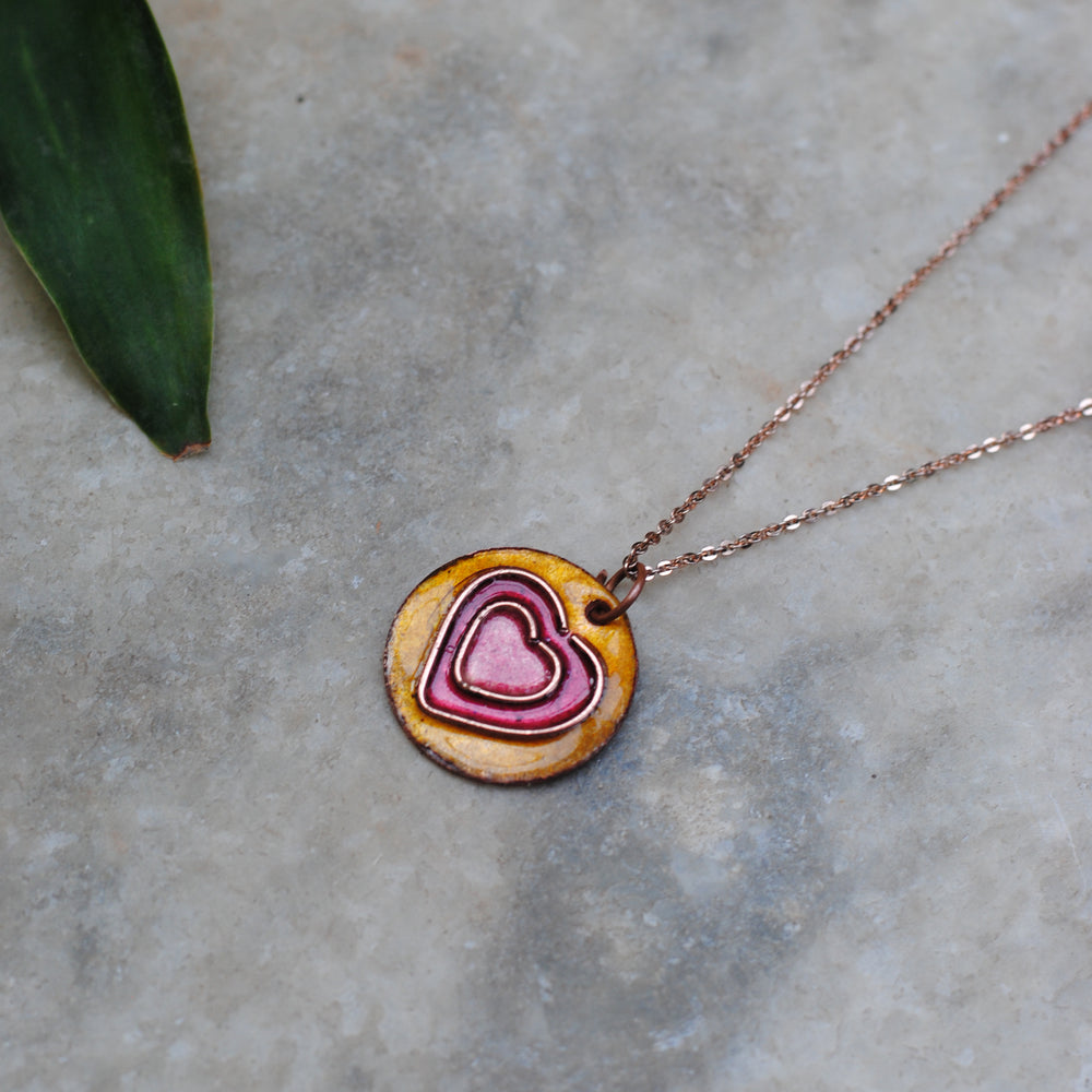 Handcrafted Dil Copper Enamel Pendant