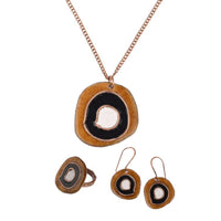 Hand Crafted Copper Enamel -  Vartul Ochre Set