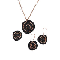 Hand Crafted Copper Enamel -  Vartul Black Set