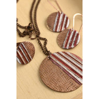 Hand Crafted Copper Enamel -  Crinkle Fire Set Small