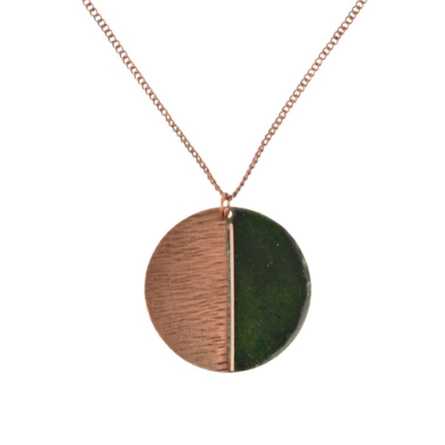 Hand Crafted Copper Enamel -  Kakan Green Pendant