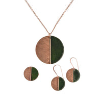 Hand Crafted Copper Enamel -  Kakan Green Set