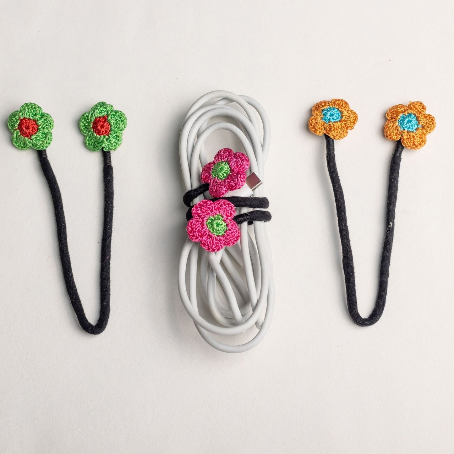 Cable Organiser (Set of 3) ~ Flower