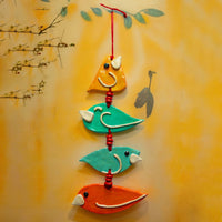 Handmade and Hand Painted Clay Art Birds Wall Hanging