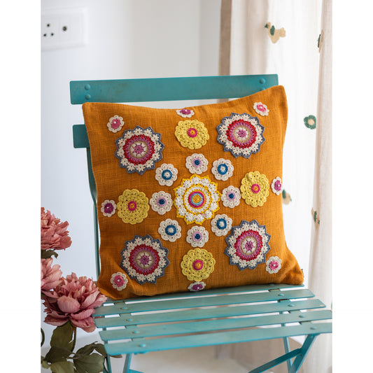 Prakriti Cushion Cover ~ Mustard Mandalas