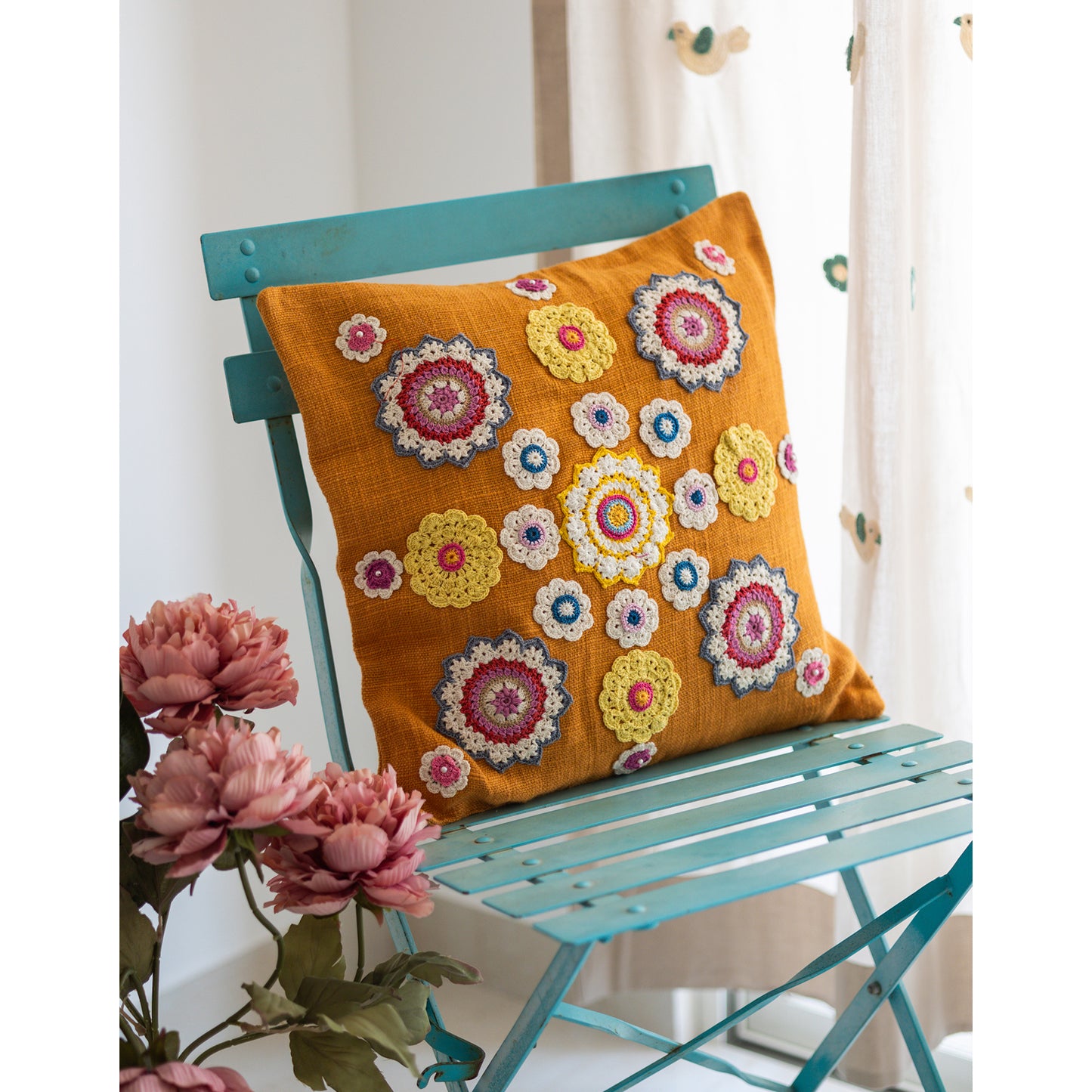 Prakriti Cushion Cover ~ Mustard Mandalas