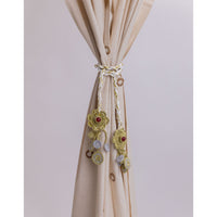 Curtain Tie Backs (Set of 2) ~ Kono Gold Rose Flowers Set