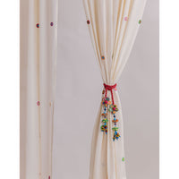 Curtain Tie Backs (Set of 2) ~ Kono Multicolour Flower Bead Tassel