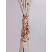 Curtain Tie Backs (Set of 2) ~ Kono Beige Flowers & Birds