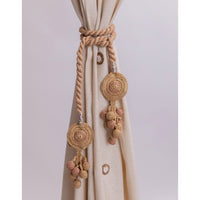 Curtain Tie Backs (Set of 2) ~ Kono Beige Tikki & Beads