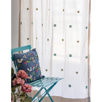 Prakriti Door Curtain ~ Crochet Florals ~ Light Grey