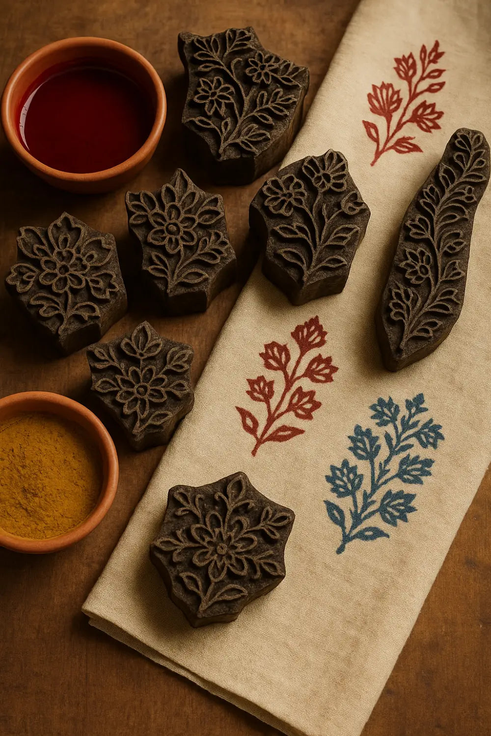 Block for block printing and dyes