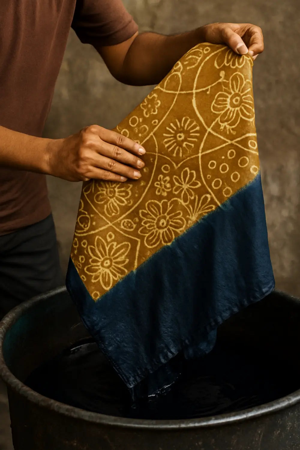 second layer of wax and Dye