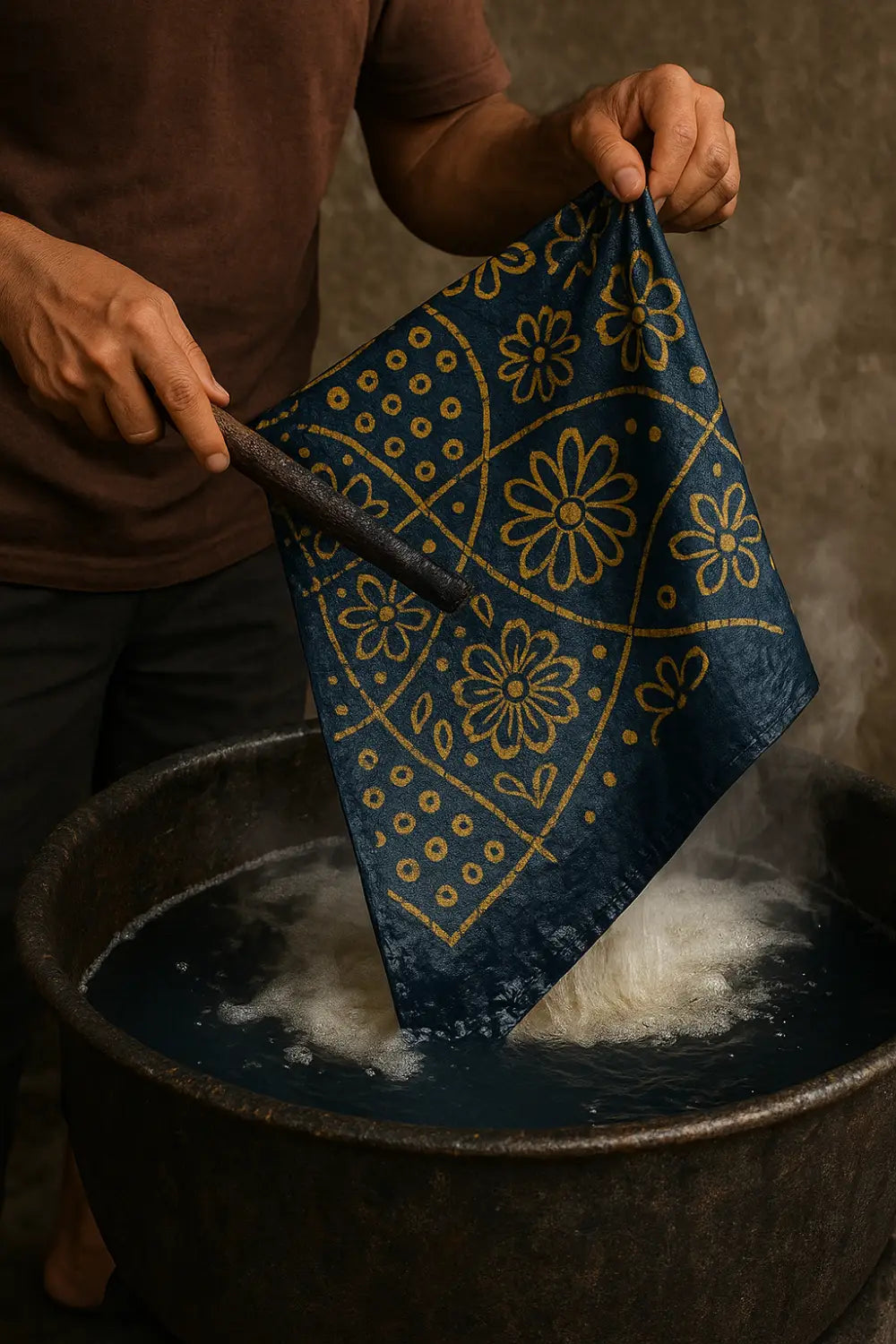 Removing the wax in boiling water