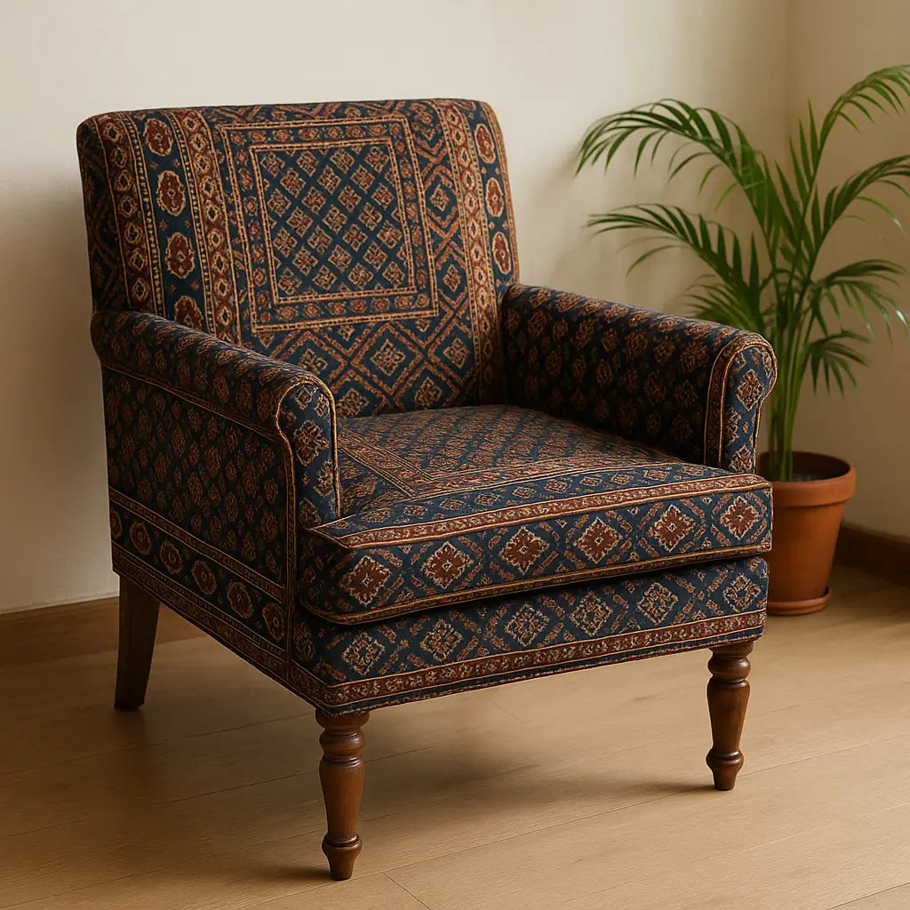 Ajrakh Fabric as upholestry