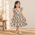Pure Cotton Girls Tiered Frock Dress in Ajrakh Block Print (3-4 Years) 45