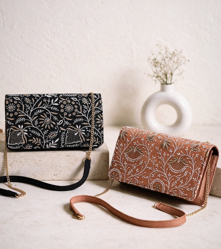 Chikankari Embroidered Clutches