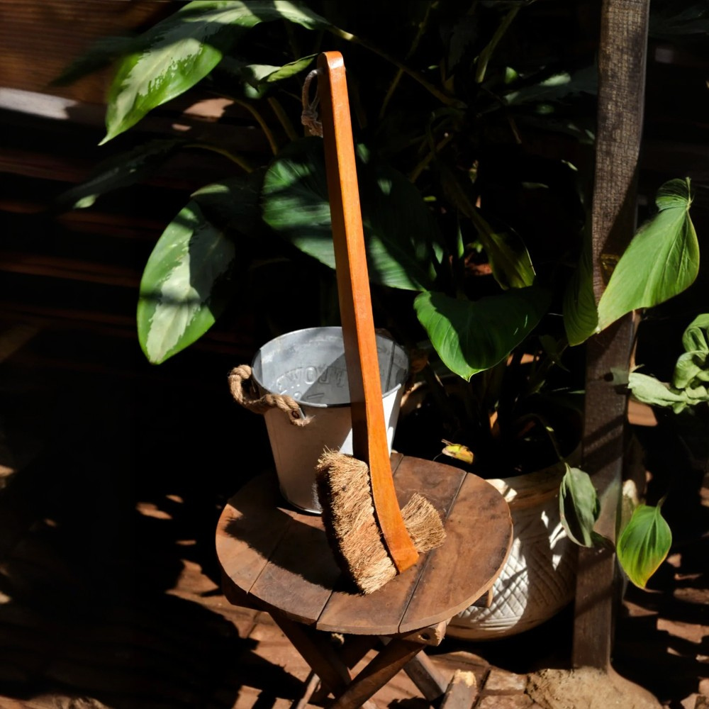 Handmade Coconut Coir Double Hockey Toilet Brush