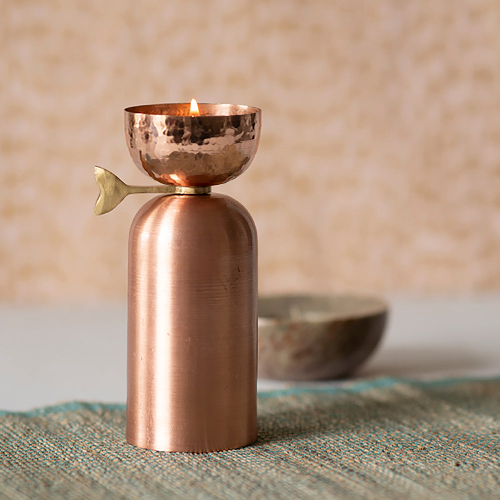 copper candle holder 