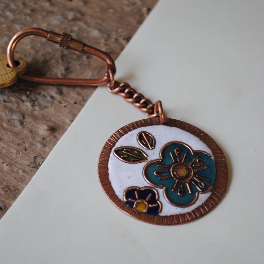 Copper Enamel Keychain