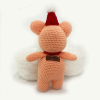 Handmade Crochet Love Peach Teddy Toy