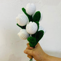 Handmade Flower Bunch Set Of 6 White Tulip