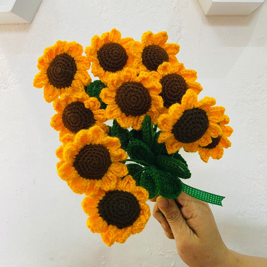 Handmade Flower Bunch Set Of 12 Sunflower