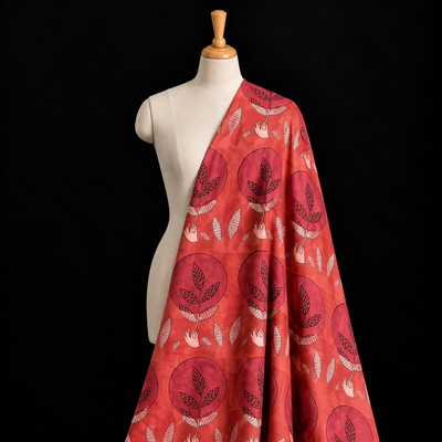 Pomegranate Peel Hand Block Print Cotton Fabric 02