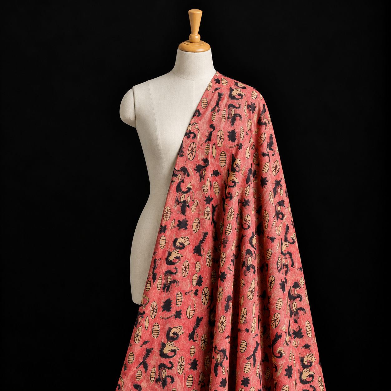 Pomegranate Peel Hand Block Print Cotton Fabric 04