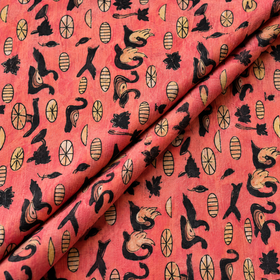Pomegranate Peel Hand Block Print Cotton Fabric 04