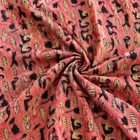 Pomegranate Peel Hand Block Print Cotton Fabric 04