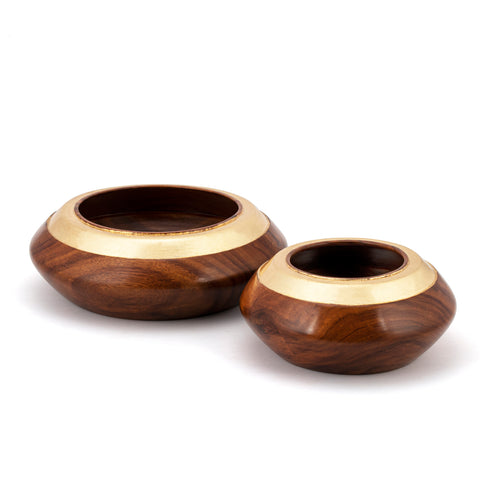 Rosewoodgold Bowl - Set Of Two