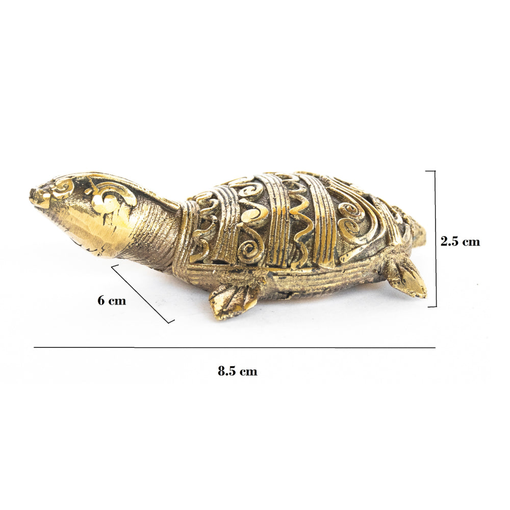 Dhokra Art Brass Metal Turtle Vastu Showpiece