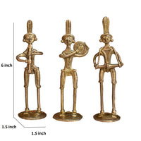 Dhokra Art Brass Metal Tribal Musician (Set of 3)