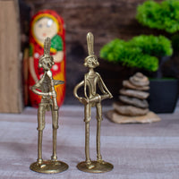 Dhokra Art Brass Metal Tribal  Musician (Set of 2)