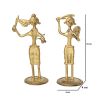 Dhokra Art Brass Metal Tribal  Woman (Set of 2)