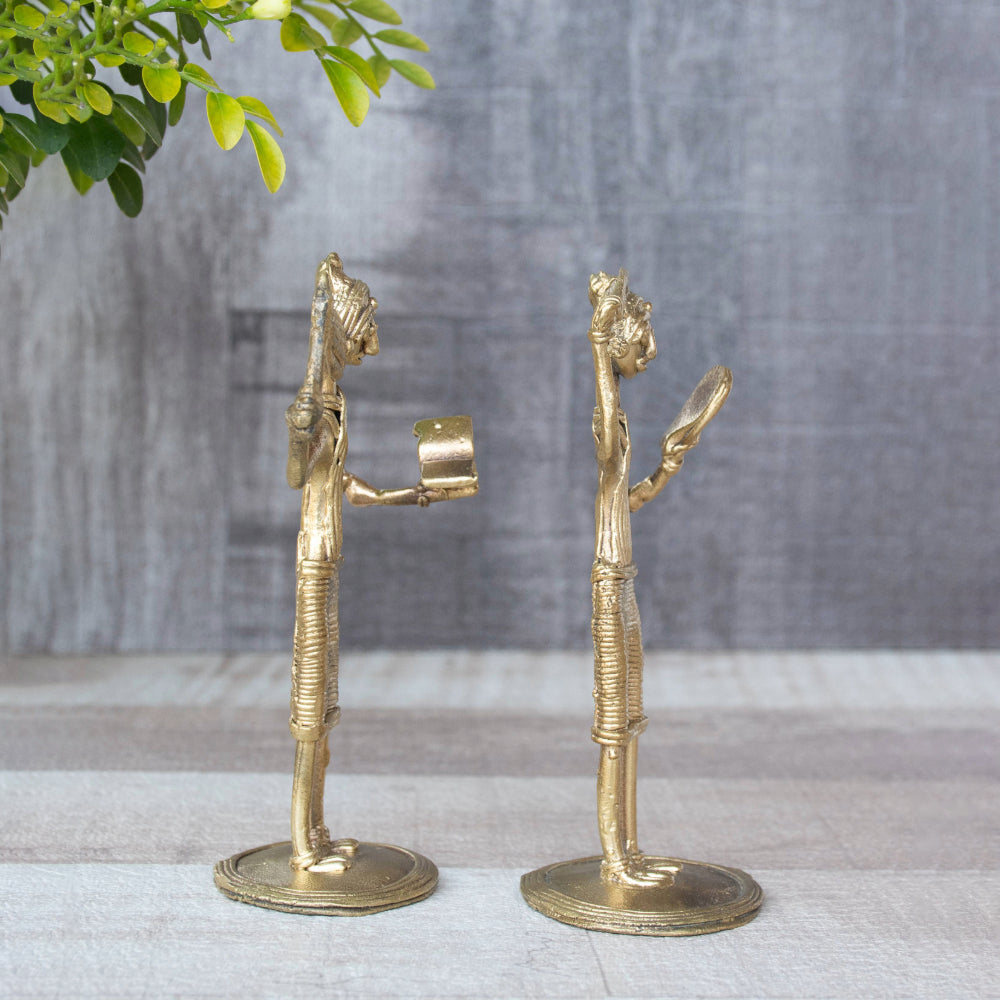 Dhokra Art Brass Metal Tribal  Woman (Set of 2)