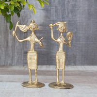 Dhokra Art Brass Metal Tribal  Woman (Set of 2)