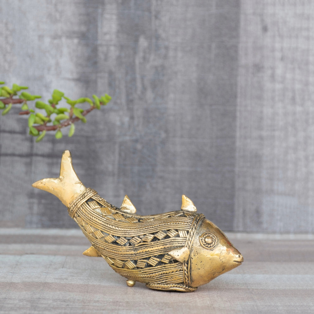 Dhokra Art Brass Metal Fish