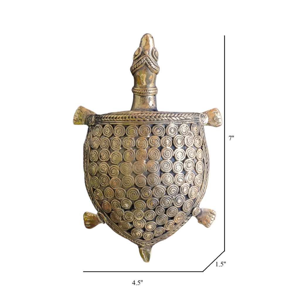 Dhokra Art Brass Metal Turtle Vastu Showpiece